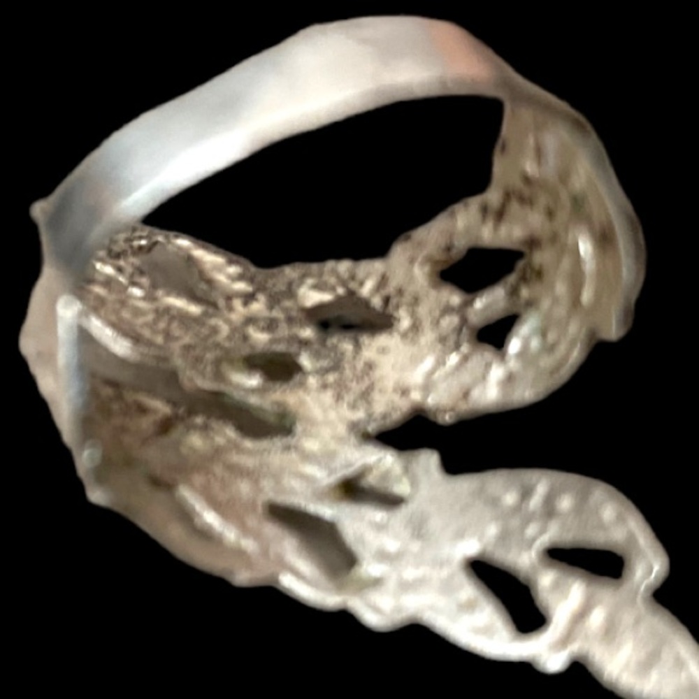 Sterling Silver Feather Bypass Ring 7 - Picture 9 of 11
